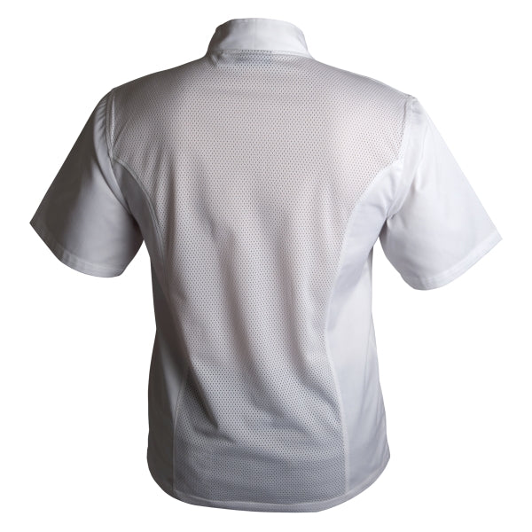 Coolback Press Stud Jacket (Short Sleeve) White L