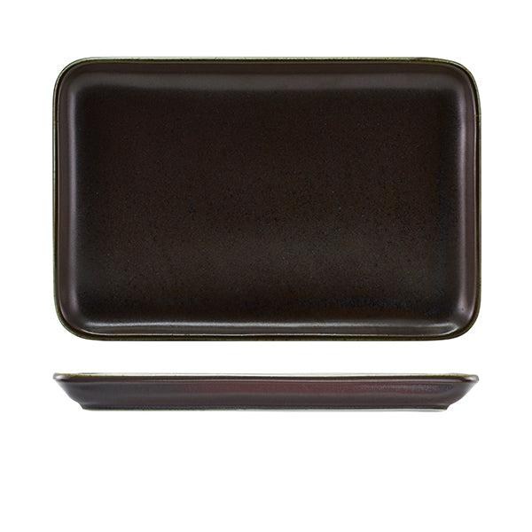 Terra Porcelain Cinder Black Rectangular Platter 30 x 20cm (Box of 3)