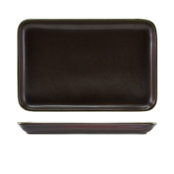 Terra Porcelain Cinder Black Rectangular Platter 30 x 20cm (Box of 3)