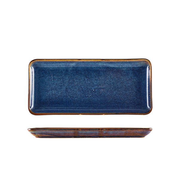 Terra Porcelain Aqua Blue Narrow Rectangular Platter 27 x 12.5cm (Box of 6)