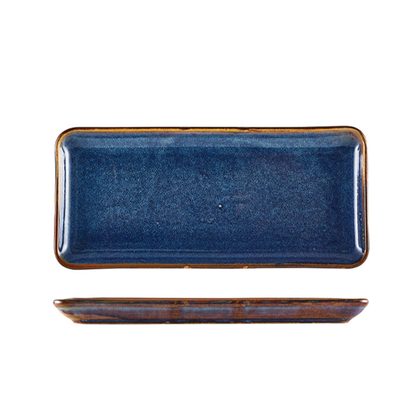 Terra Porcelain Aqua Blue Narrow Rectangular Platter 30 x 14cm (Box of 6)