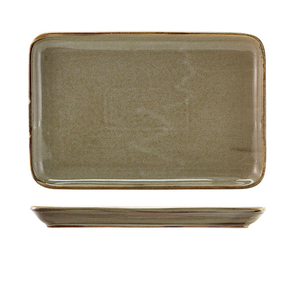 Terra Porcelain Smoke Grey Rectangular Platter 30 x 20cm (Box of 3)