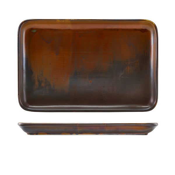 Terra Porcelain Rustic Copper Rectangular Platter 30 x 20cm (Box of 3)