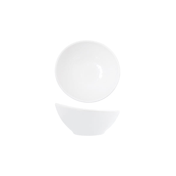 White Osaka Melamine Curved Bowl 14.4 x 14.1 x 7cm