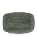 Stonecast Patina Burnished Green Oblong Chefs Plate 12 X 7 4/5" Box 6