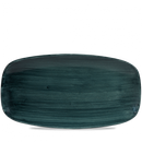 Stonecast Patina Rustic Teal Chefs Oblong Plate 13 7/8X7 3/8" Box 6