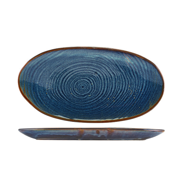 Terra Porcelain Aqua Blue Organic Platter 31cm pack of 6