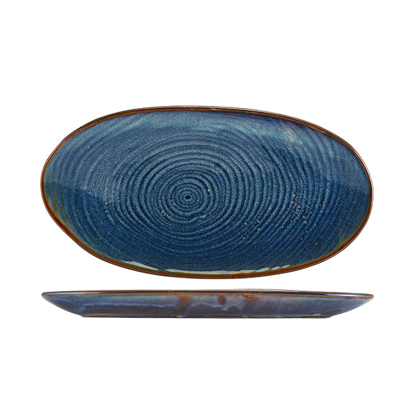 Terra Porcelain Aqua Blue Organic Platter 31cm (Box of 6)