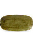 Stonecast Plume Green Chefs Oblong Plate 13 7/8X7 3/8" Box 6