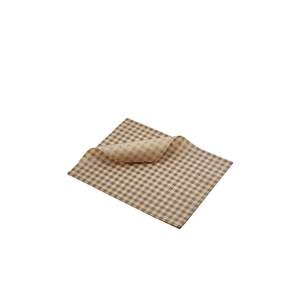 Stephens Greaseproof Paper Brown Gingham Print 25 x 20cm