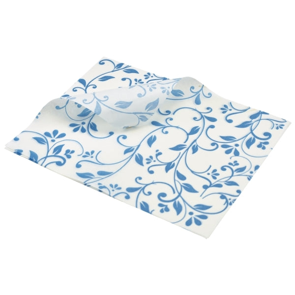 Greaseproof Paper Blue Floral Print 25 x 20cm