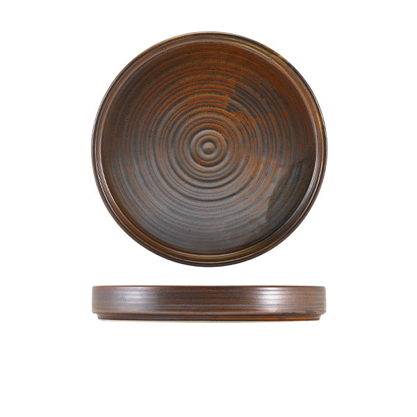 Terra Porcelain Rustic Copper Presentation Plate 20.5cm pack of 6