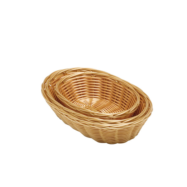 Oval Polywicker Basket 10"X6.5"X2.5" (Box of 12)