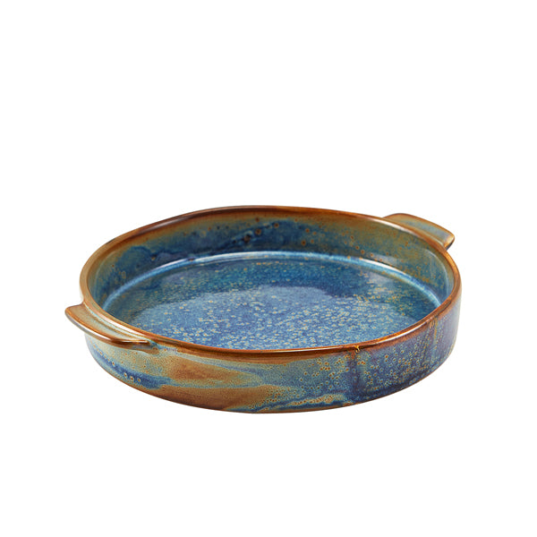 Terra Porcelain Aqua Blue Round Eared Dish 20.3cm (Box of 6)