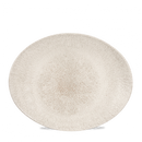 Raku Agate Grey Orbit Oval Coupe Plate 12.5" X 10" Box 12