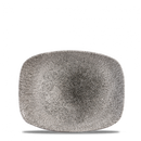 Raku Quartz Black Chefs Oblong Plate 10.3"X8" Box 12
