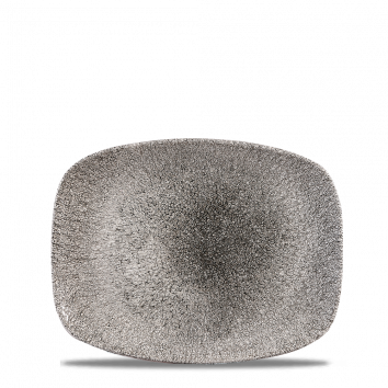Raku Quartz Black Chefs Oblong Plate 10.3"X8" Box 12