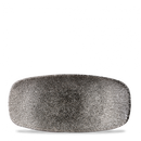 Raku Quartz Black Chefs Oblong Plate 10.6"X5" Box 12