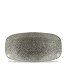 Raku Quartz Black Chefs Oblong Plate 11 3/4" X 6" Box 12