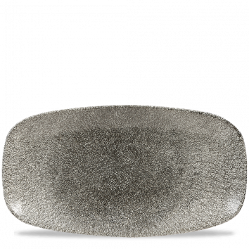 Raku Quartz Black Chefs Oblong Plate 13 7/8X7 3/8" Box 6