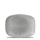 Raku Jasper Grey Chefs Oblong Plate 10.3"X8" Box 12