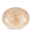 Raku Garnet Orange Orbit Oval Coupe Plate 12.5" Box 12