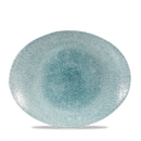 Raku Jade Green Orbit Oval Coupe Plate 12.5" Box 12