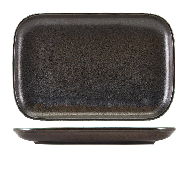 Terra Porcelain Cinder Black Rectangular Plate 34.5 x 23.5cm (Box of 6)