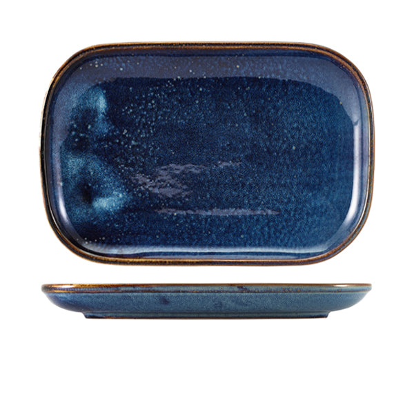Terra Porcelain Aqua Blue Rectangular Plate 29 x 19.5cm pack of 6