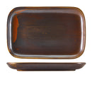 Terra Porcelain Rustic Copper Rectangular Plate 34.5 x 23.5cm pack of 6