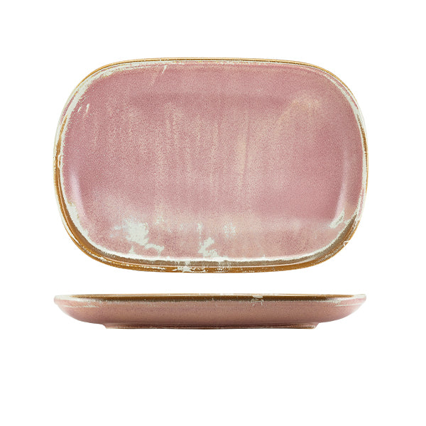 Terra Porcelain Rose Rectangular Plate 24 x 16.5cm (Box of 12)