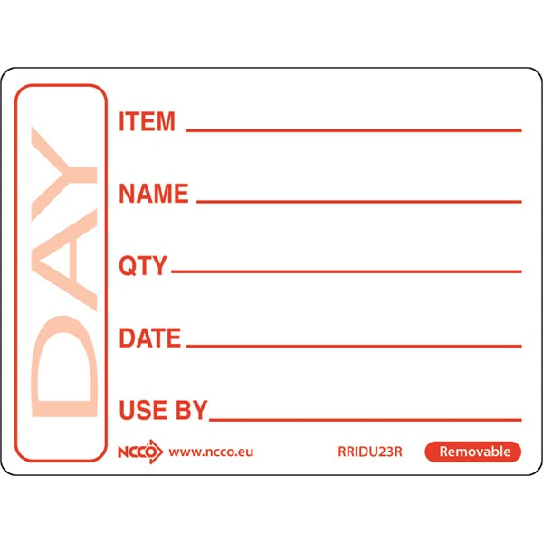 50 X 65mm Removable Red Use By Label (500)