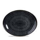 Studio Prints Charcoal Black Orbit Oval Coupe Plate 12.5" Box 12