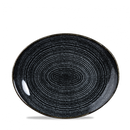 Studio Prints Charcoal Black Orbit Oval Coupe Plate 10 5/8" Box 12