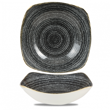 Studio Prints Charcoal Black X Squared Bowl 9.25" Box 12