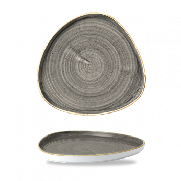 Stonecast Grey Triangle Walled Chefs Plate 10 1/4" Box 6