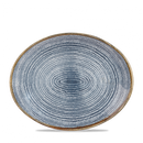 Studio Prints Slate Blue Orbit Oval Coupe Plate 12.5" Box 12