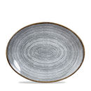 Studio Prints Stone Grey Orbit Oval Coupe Plate 12.5" Box 12