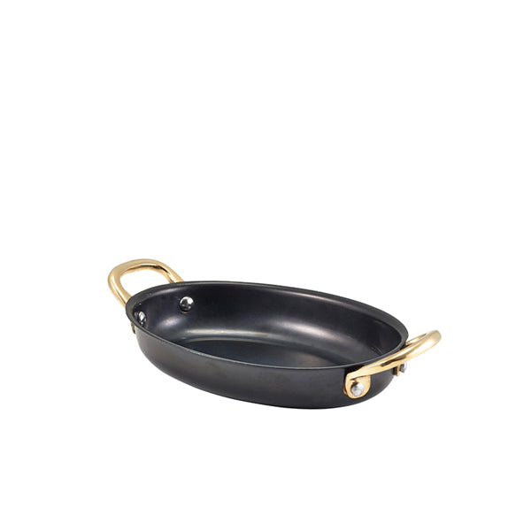 GenWare Black Vintage Steel Oval Dish 16.5 x 12.5cm