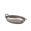 GenWare Vintage Steel Oval Dish 20.75 x 15.75cm pack of 6