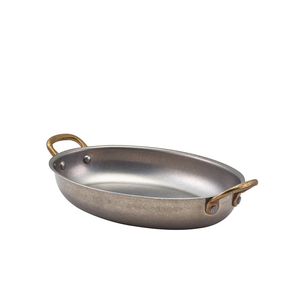 GenWare Vintage Steel Oval Dish 20.75 x 15.75cm pack of 6