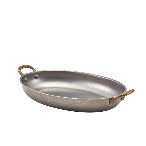 GenWare Vintage Steel Oval Dish 24.5 x 17.5cm pack of 6