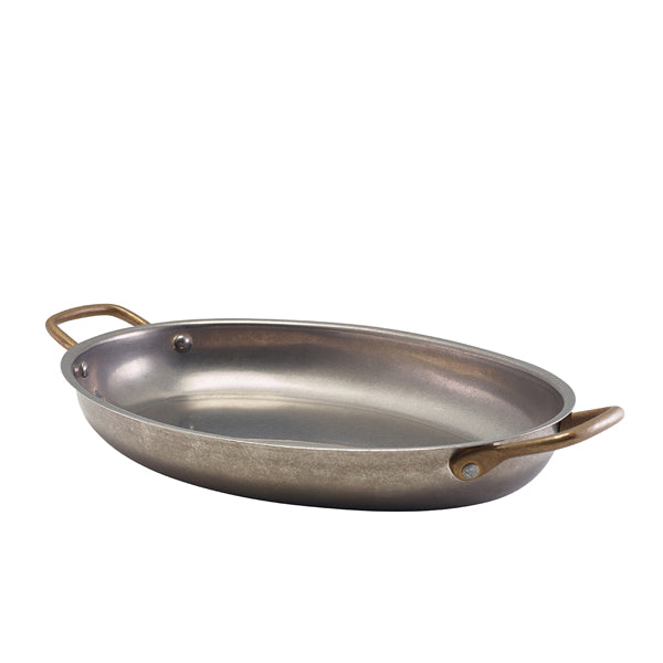 GenWare Vintage Steel Oval Dish 30 x 21cm pack of 3