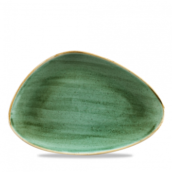 Stonecast Samphire Green Triangle Chefs Plate 12"X8" Box 6
