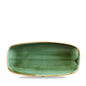 Stonecast Samphire Green Chefs Oblong Plate 10.6"X5" Box 12