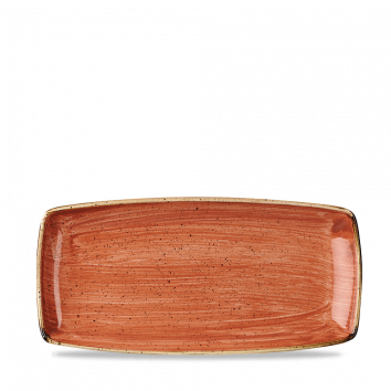 Stonecast Orange X Squared Oblong Plate 11.75" Box 12