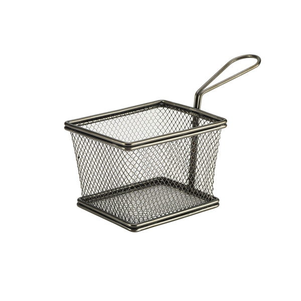 Black Serving Fry Basket Rectangular 12.5 x 10 x 8.5cm (Box of 6)