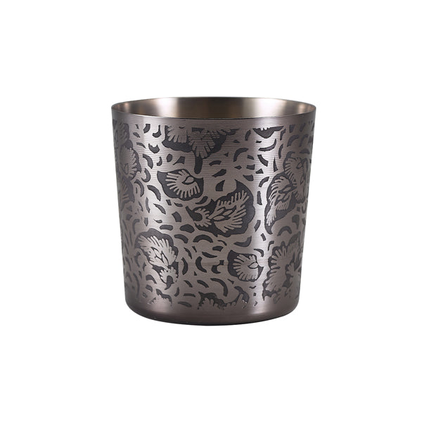 Stephens Black Floral Stainless Steel Serving Cup 8.5 x 8.5cm (Box of 12)