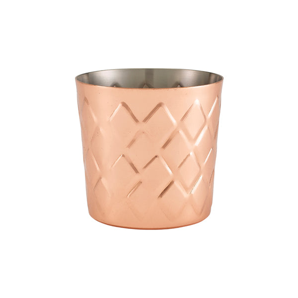Diamond Pattern Copper Plated Serving Cup 8.5 x 8.5cm (Box of 12)