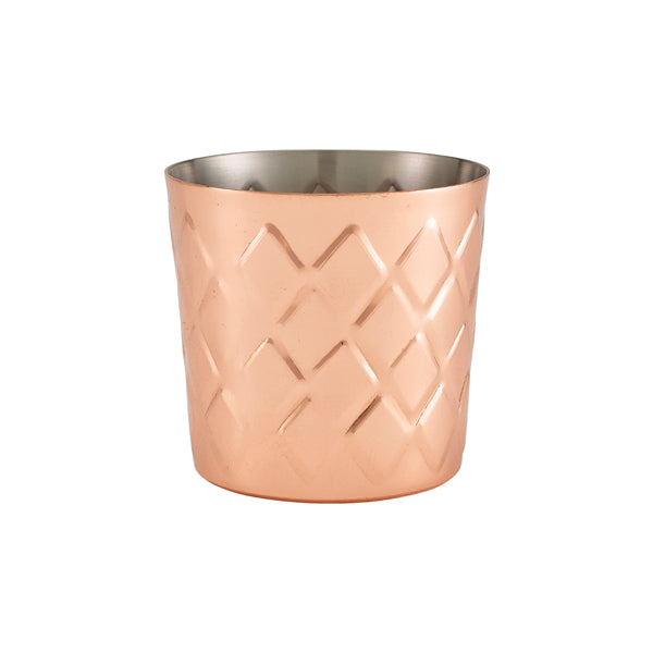Diamond Pattern Copper Plated Serving Cup 8.5 x 8.5cm pack of 12